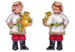 Velykinis kryželių siuvinėjimo rinkinys &bdquo;&Scaron;ventinis samovaras&ldquo; ant plastikinės kanvos, 17 x 9 cm