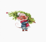 Luca-S siuvinėjimo rinkinys Mouse with Fir Tree SB1169 22x15cm