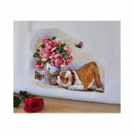 Siuvinėjimo rinkinys Merejka Bulldog & Butterflies SK94 30x23cm