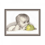 Siuvinėjimo rinkinys Oven Baby with an Apple S511 30x20cm