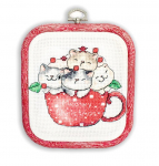 Siuvinėjimo rinkinys Counted "Meowy Christmas"- SU LANKELI - 11x9cm SLETIL8080