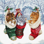 Siuvinėjimo rinkinys Counted "Snowy Kitties" 24x24cm SLETIL8087