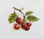 Rinkinys siuvinėjimui kryželiu &bdquo;Vy&scaron;nios&ldquo; &ndash; Aida 14 ct, 16 spalvų, 11&times;8 cm