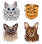 Siuvinėjimo komplektas kryželiu: katinų magnetai &mdash; puiki dovana