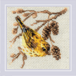 RIOLIS siuvinėjimo rinkinys &bdquo;Siskin&ldquo; Nr.2329, 10x10 cm, Aida