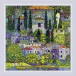 Siuvinėjimo kryželiu rinkinys &bdquo;Klimtas. Kra&scaron;tovaizdis su kiparisais&ldquo; 40 x 40 cm