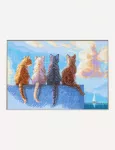 Siuvinėjimo kryželiu rinkinys &bdquo;Katės prie jūros&ldquo; 30 x 21 cm