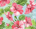 Deimantinės mozaikos rinkinys &bdquo;Hibiskų rojus&ldquo; 50 x 40 cm