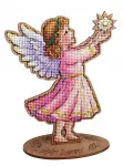 Siuvinėjimo kryželiu rinkinys ant medžio &bdquo;Angelas&ldquo; 15 x 12 x 8 cm