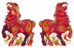Siuvinėjimo kryželiu rinkinys &bdquo;Ugningas ožiukas&ldquo; su karoliukais 12 x 10 cm