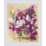 Siuvinėjimo pusiau kryželiu rinkinys &bdquo;Alyvų krep&scaron;elis&ldquo; 24 x 30 cm