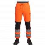 Darbo kelnės su at&scaron;vaitais LUMIS, EN ISO 20471 (1 klasė), oranžinės spalvos