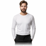 Vyri&scaron;ki mar&scaron;kinėliai LONGSLEEVE, ilgomis rankovėmis, 100% medvilnės, balti