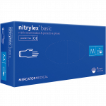 Nitrilinės pir&scaron;tinės MERCATOR NITRYLEX BASIC (100 vienetų), be pudros
