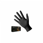 Juodos Nitrilinės Vienkartinės Pir&scaron;tinės "GoGrip", Grublėtos (50 vnt.)
