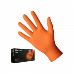 Oranžinės Nitrilinės Vienkartinės Pir&scaron;tinės GoGrip, Grublėtos (50 vnt.)