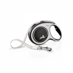 Flexi New Comfort Tape juostinis, juodas pavadėlis &scaron;unims, L, 8 m