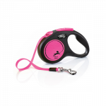 Flexi New Neon Tape juostinis, rožinis pavadėlis &scaron;unims, S, 5 m