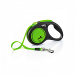 Flexi New Neon Tape juostinis, žalias pavadėlis &scaron;unims, S, 5 m