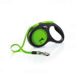 Flexi New Neon Tape juostinis, žalias pavadėlis &scaron;unims, M, 5 m