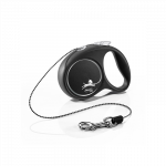 Flexi Black Design virvinis, juodas pavadėlis &scaron;unims, XS, 3 m