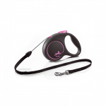 Flexi Black Design virvinis, rožinis pavadėlis &scaron;unims, S, 5 m