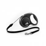 Flexi Black Design virvinis, juodas pavadėlis &scaron;unims, M, 5 m