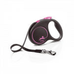 Flexi Black Design juostinis, rožinis pavadėlis &scaron;unims, S, 5 m