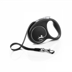 Flexi Black Design juostinis, juodas pavadėlis &scaron;unims, S, 5 m