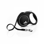 Flexi Black Design juostinis, juodas pavadėlis &scaron;unims, M, 5 m