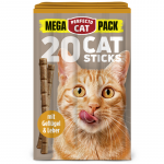 Perfecto Cat Mega Pack lazdelės su pauk&scaron;tiena ir kepenėlėmis skanėstai katėms, 20 vnt.