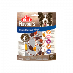 8in1 Flavours trigubo skonio žiedai skanėstai &scaron;unims, M/L, 120 g