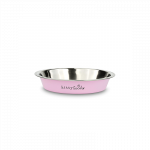 Happet rožinis nerūdijančio plieno dubenėlis katėms