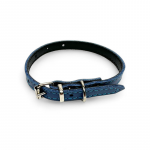 Fleksas mėlynas, odinis antkaklis mažų veislių &scaron;unims, 25 cm