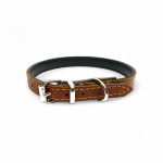 Fleksas rudas, odinis antkaklis mažų veislių &scaron;unims, 25 cm