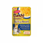 Ciao Dashi Delights &scaron;ilkinis vi&scaron;tienos ir tuno sultinys katėms, 40 g