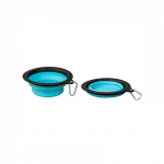 Happet mėlynas kelioninis sulankstomas dubenėlis &scaron;unims ir katėms