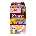 Ciao Broth vi&scaron;tienos sultinys su la&scaron;i&scaron;a ir tunu skanėstas katėms, 10x40 g