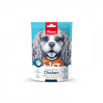 Wanpy Chicken Jerky vytintos vi&scaron;tienos ir kalcio kauliukų skanėstai &scaron;unims, 100 g