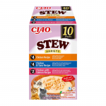 Ciao Stew tro&scaron;kinys su vi&scaron;tiena, tunu ir la&scaron;i&scaron;a skanėstas katėms, 10x40 g