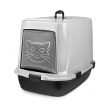 Happet pilkas, uždaras tualetas katėms, 60x55x42 cm