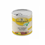 LandFleisch konservai &scaron;unims su pauk&scaron;tiena ir ryžiais, 800 g