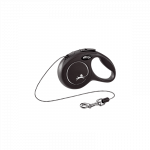 Flexi New Classic juodas pavadėlis &scaron;unims, XS, 3 m