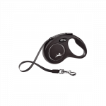 Flexi New Classic Tape juodas pavadėlis &scaron;unims, S, 5 m