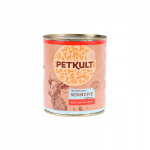 Petkult Sensitive konservai &scaron;unims su jautiena ir ryžiais, 800 g