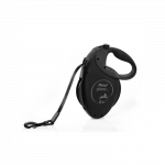 Flexi Black Design Giant juostinis, juodas pavadėlis &scaron;unims, L, 8 m