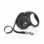 Flexi Black Design juostinis, juodas pavadėlis &scaron;unims, L, 5 m