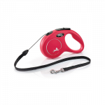 Flexi New Classic Cord virvinis, raudonas pavadėlis &scaron;unims, S, 5 m