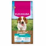 Eukanuba Grain Free Adult S/M sausas maistas &scaron;unims su žuvimi, 3 kg