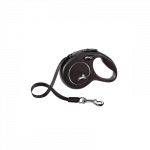 Flexi New Classic Tape juodas pavadėlis &scaron;unims, M